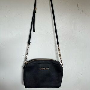 Michael Kors Black Crossbody Bag with Silver Chain